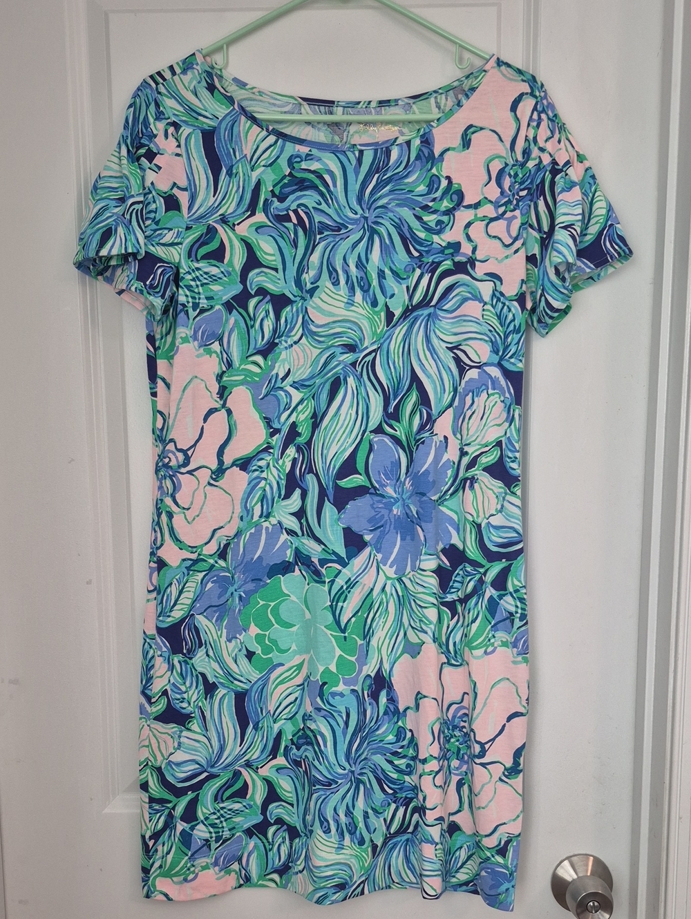 Lilly Pulitzer Pink, Blue & Seafoam Floral Tunic NWT